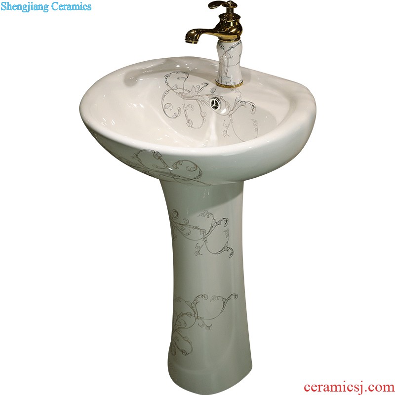 Gold cellnique garden ceramics basin ground column pillar lavabo lavatory outdoor garden column pool