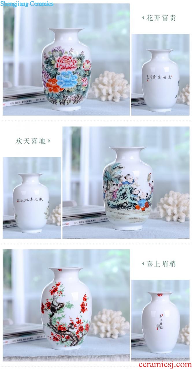 Jingdezhen ceramics vase furnishing articles Famous hand-painted scenery thin body porcelain bottle of new Chinese style living room decoration