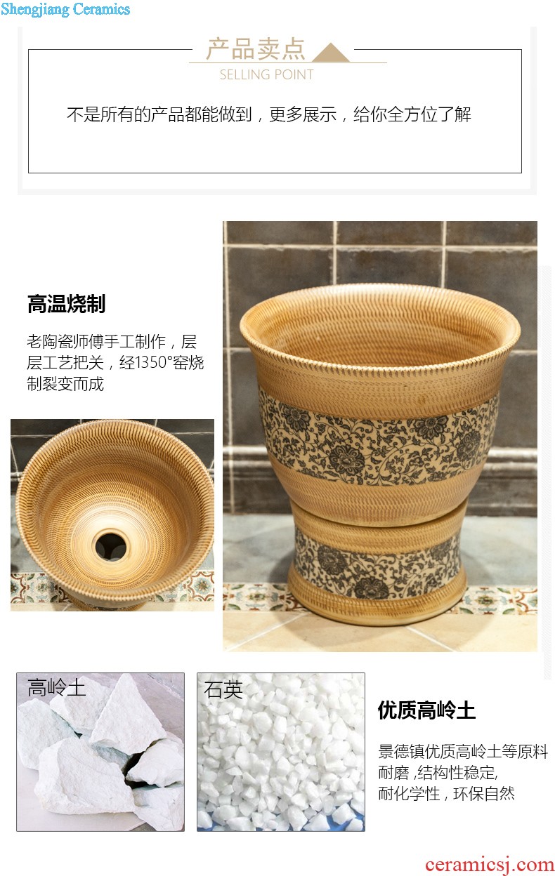 Koh larn, qi Jingdezhen ceramic stage basin square European art basin lavatory bath Red is the colour