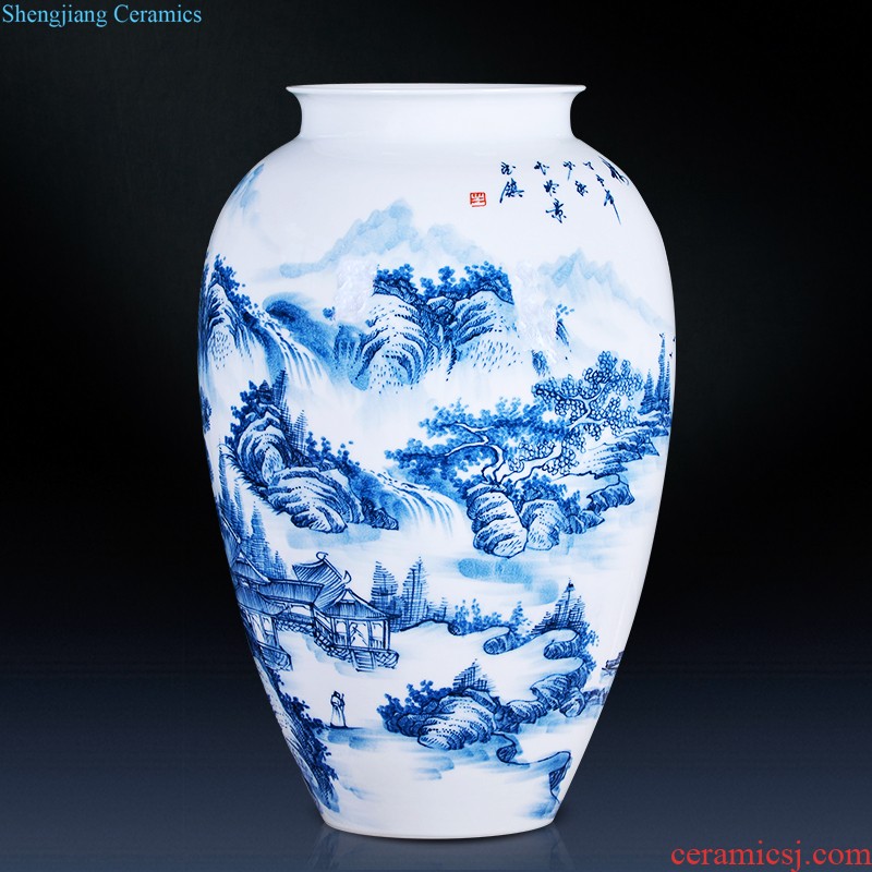 Jingdezhen ceramics by hand antique vases, flower arranging furnishing articles of Chinese style restoring ancient ways is the sitting room TV ark home decoration