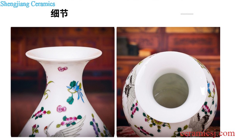 Jingdezhen ceramics antique vase hand-painted painting and calligraphy calligraphy and painting tube of classical Chinese style living room decorations study furnishing articles