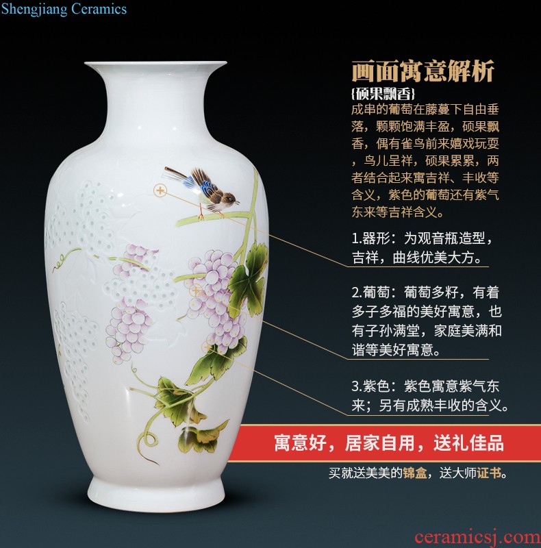 Jingdezhen ceramics manual hand-painted bright future of large blue and white porcelain vase sitting room hotel decoration furnishing articles