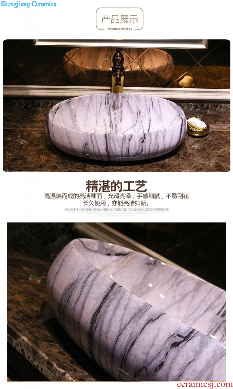 Koh larn, qi column basin sink lavatory pillar type ceramic glaze LZ1145 sink on floor crack