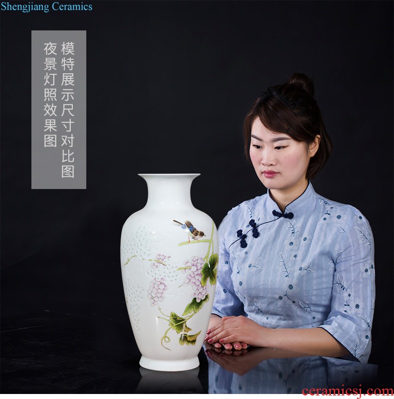 Jingdezhen ceramics manual hand-painted bright future of large blue and white porcelain vase sitting room hotel decoration furnishing articles