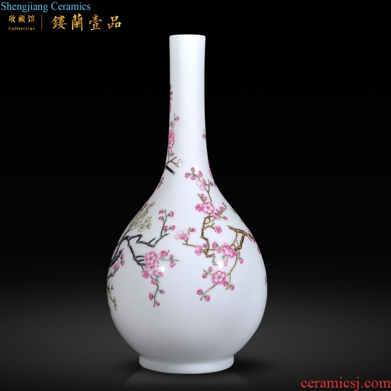 Jingdezhen imperial kiln chinaware imitation qing qianlong pastel nine xi plum home furnishing articles collection of gall bladder sitting room adornment