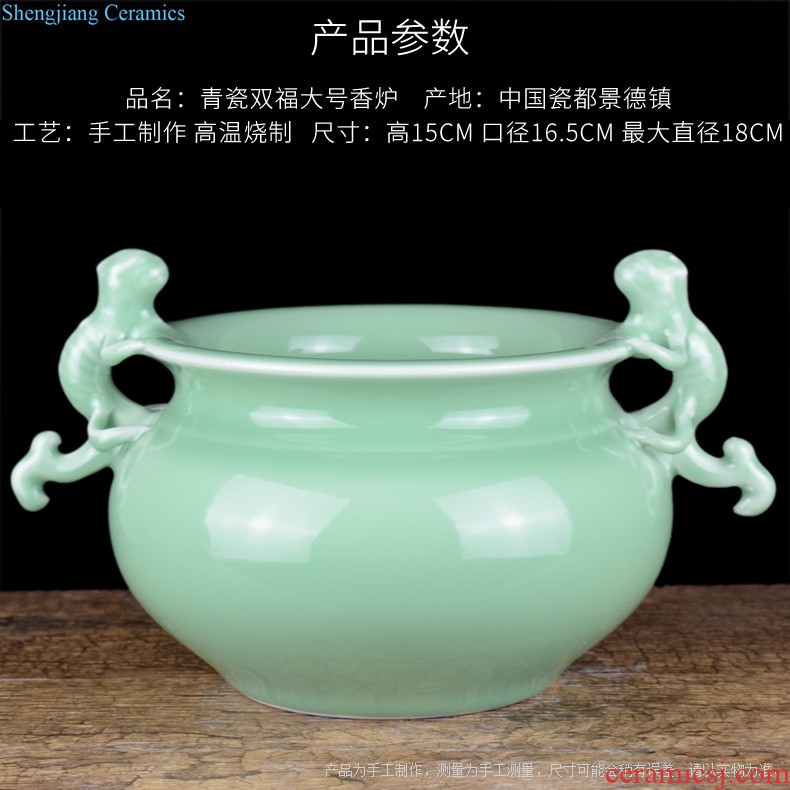 Jingdezhen ceramic incense burner furnishing articles manually large celadon archaize joss stick inserted a bedroom for the Buddha temple Buddha package mail