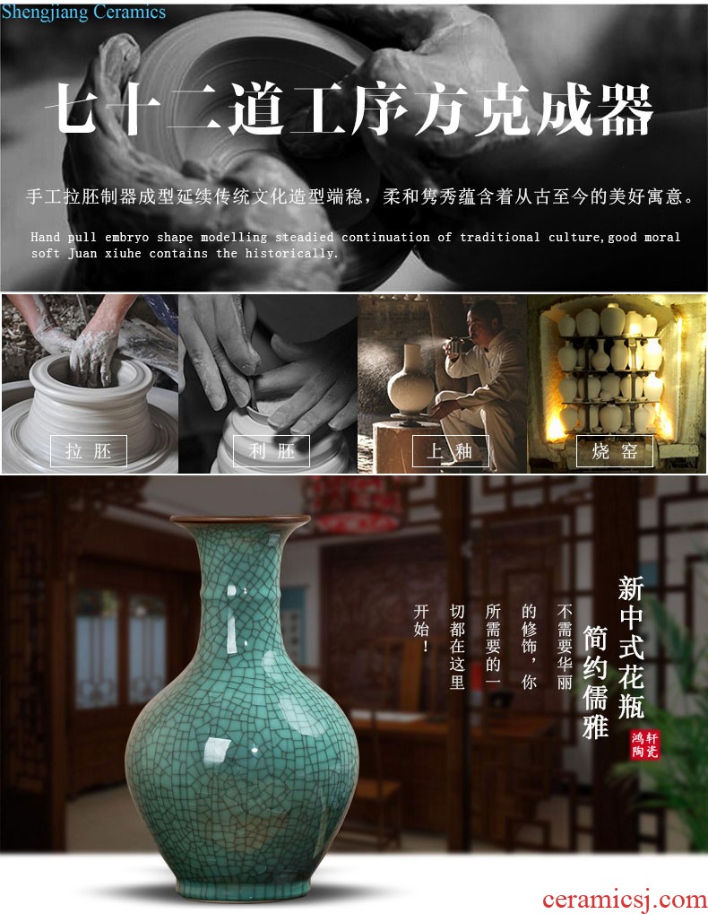 Jingdezhen ceramic vase furnishing articles variable blue porcelain creative living room flower arranging flowers, Chinese style household decorations