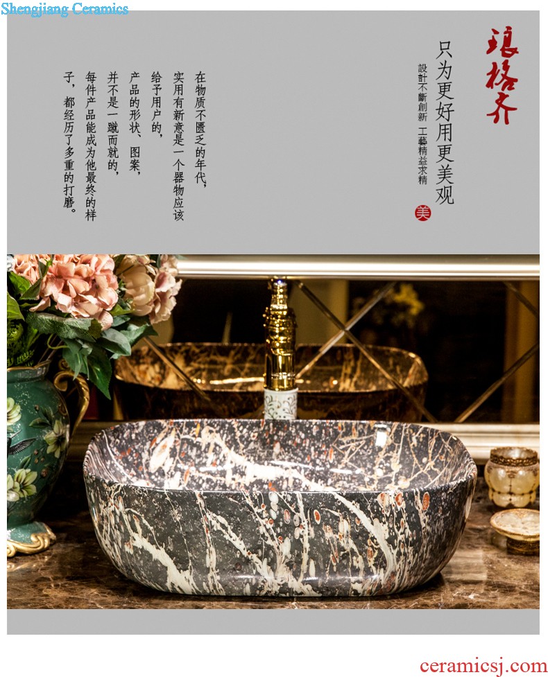 Koh larn, qi ceramic sanitary ware of toilet stage basin sink SangHua toilet lavatory basin that wash a face white porcelain gold