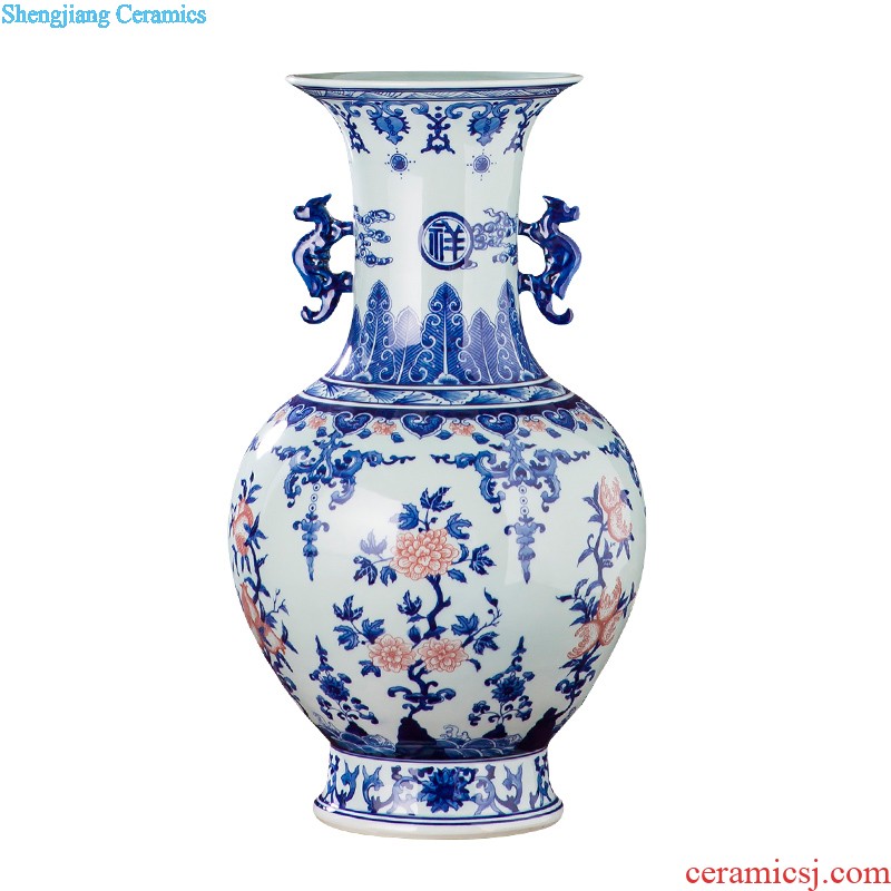 Famous master of jingdezhen ceramics hand-painted vases, flower arranging is lotus rhyme Chinese style household adornment furnishing articles