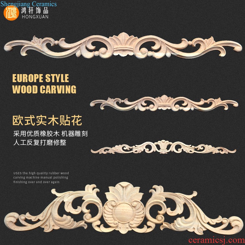 European wood vertical solid wood applique flowers applique background wall cupboard door piece of furniture decorate heart bedside table solid wood door