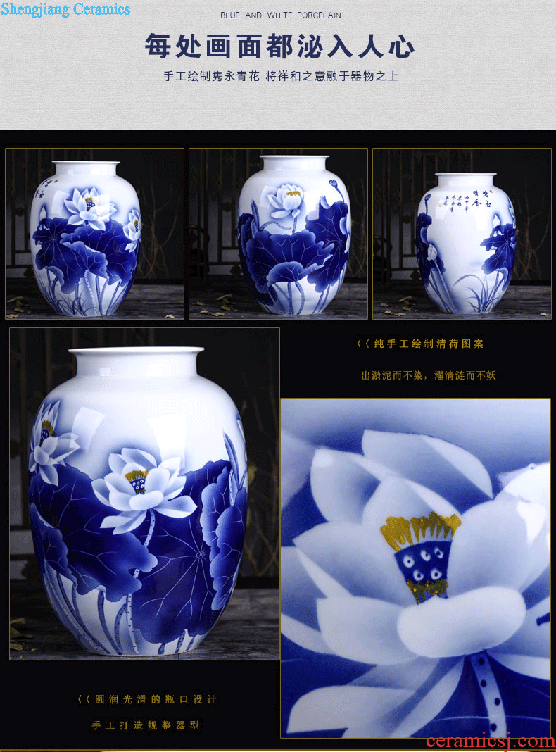 White vase jingdezhen ceramic furnishing articles flower arranging machine accessories dried flowers small sitting room dining-room decorate household decoration