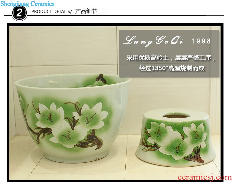 Koh larn, qi Increase the square on the art of jingdezhen ceramic bowl lavatory sink basin Platinum peony