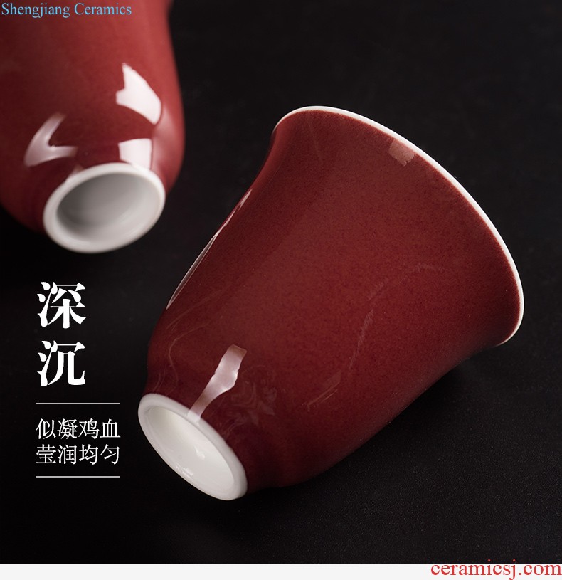 Them only three tureen suit jingdezhen ceramic cups thin body sample tea cup tea bowl glass cup gift box