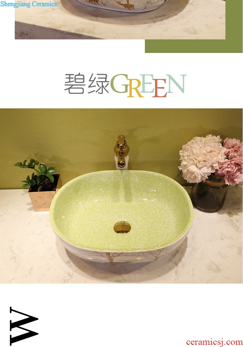 Retro ceramic toilet wash basin The stage basin sink European small household art basin of creative circle