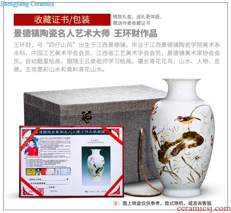 Famous master of jingdezhen ceramics hand-painted flower vase home sitting room porch TV ark adornment furnishing articles