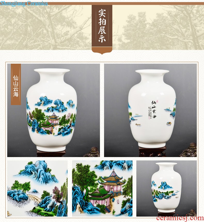 Famous jingdezhen ceramics powder enamel vase flower arranging place Chinese style household living room TV cabinet decoration process