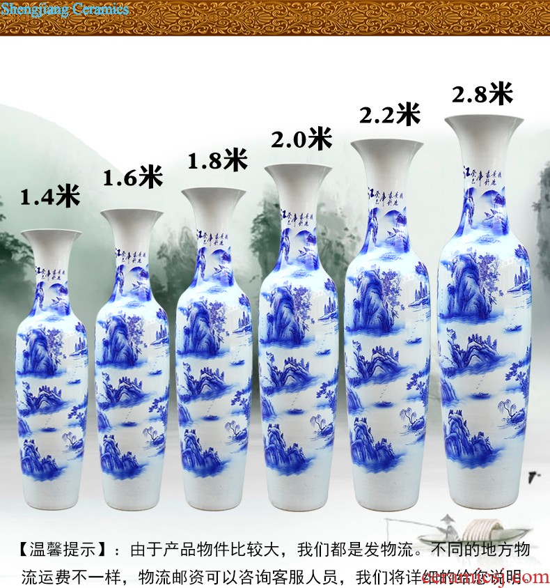 Jingdezhen ceramic hand-painted hand-carved peony vases of dry flower arranging home sitting room porch decoration furnishing articles