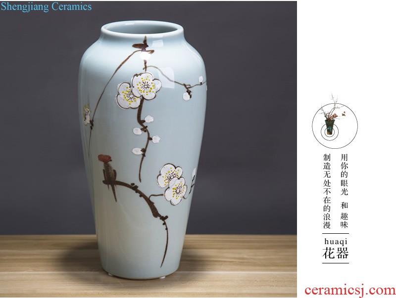 Jingdezhen ceramics The quartet lucky bamboo vase The living room table decoration flower art handicraft furnishing articles