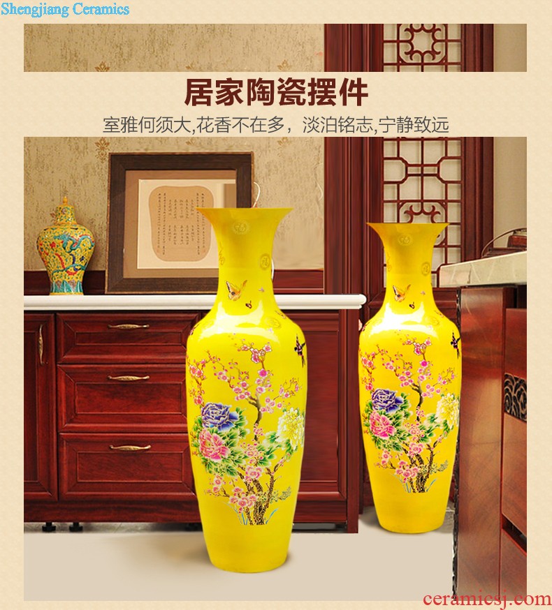 Jingdezhen ceramics famous hand-painted splendor in landing big vase high place large sitting room porch decoration