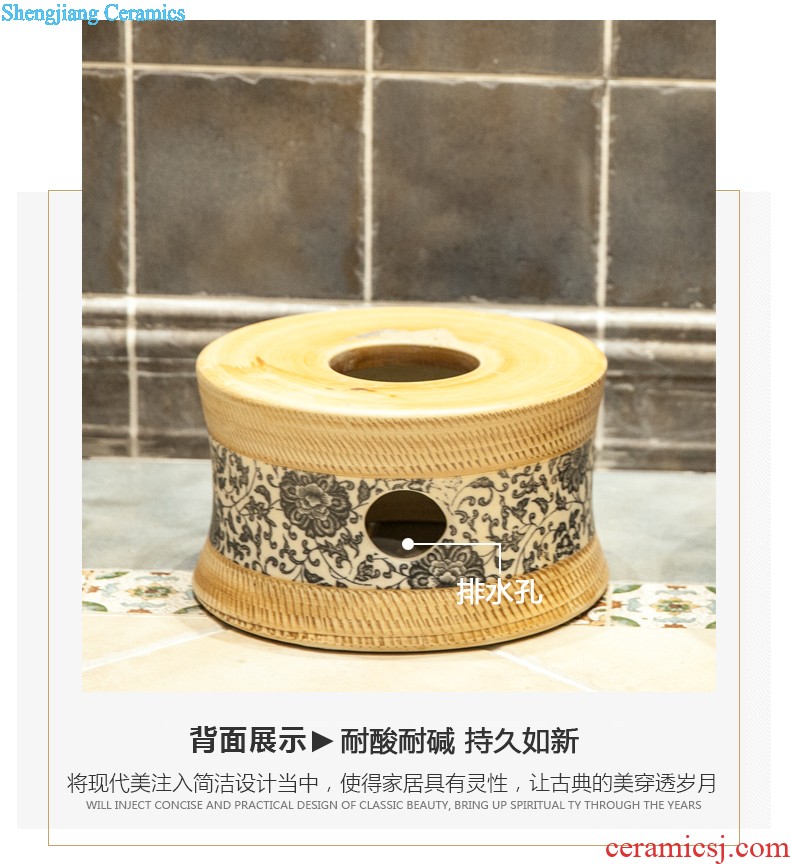 Koh larn, qi Jingdezhen ceramic stage basin square European art basin lavatory bath Red is the colour