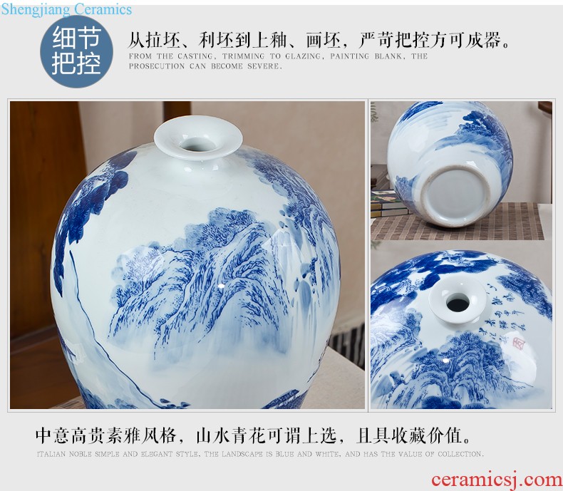 Jingdezhen porcelain of large vases, ceramic furnishing articles hand-painted new Chinese flower arranging large sitting room adornment ornament