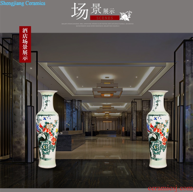 Jingdezhen ceramics ears vases, flower arranging archaize sitting room porch decoration of Chinese style household furnishing articles of blue and white porcelain