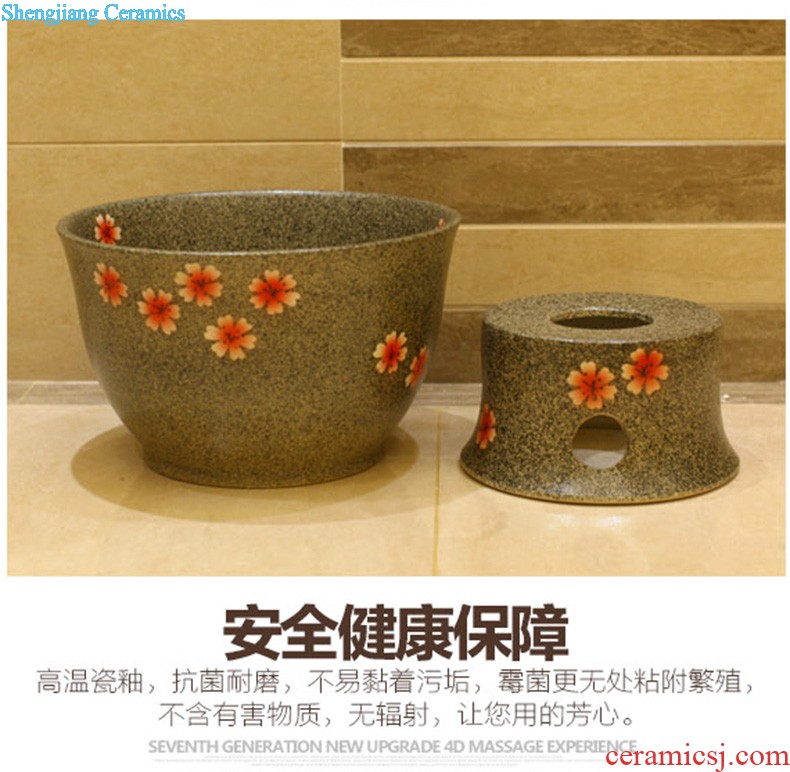 Koh larn, qi ceramic art basin mop mop pool ChiFangYuan one-piece mop pool diameter of 30 cm swirl marks