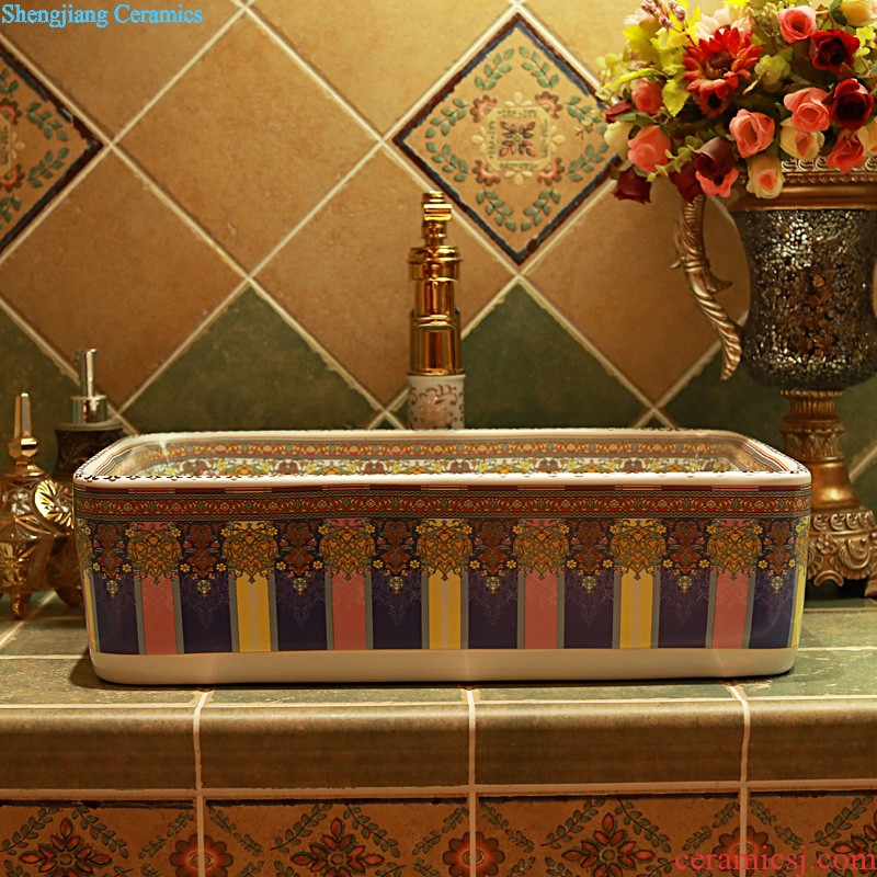 Hand on the blue and white porcelain basin of Chinese style gold cellnique jingdezhen ceramic washbasin small family Chinese wind lavabo