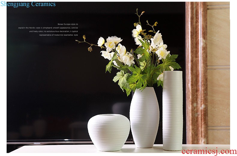 Ins Nordic face flower implement ceramic vases, flower arrangement sitting room studio art store home furnishing articles