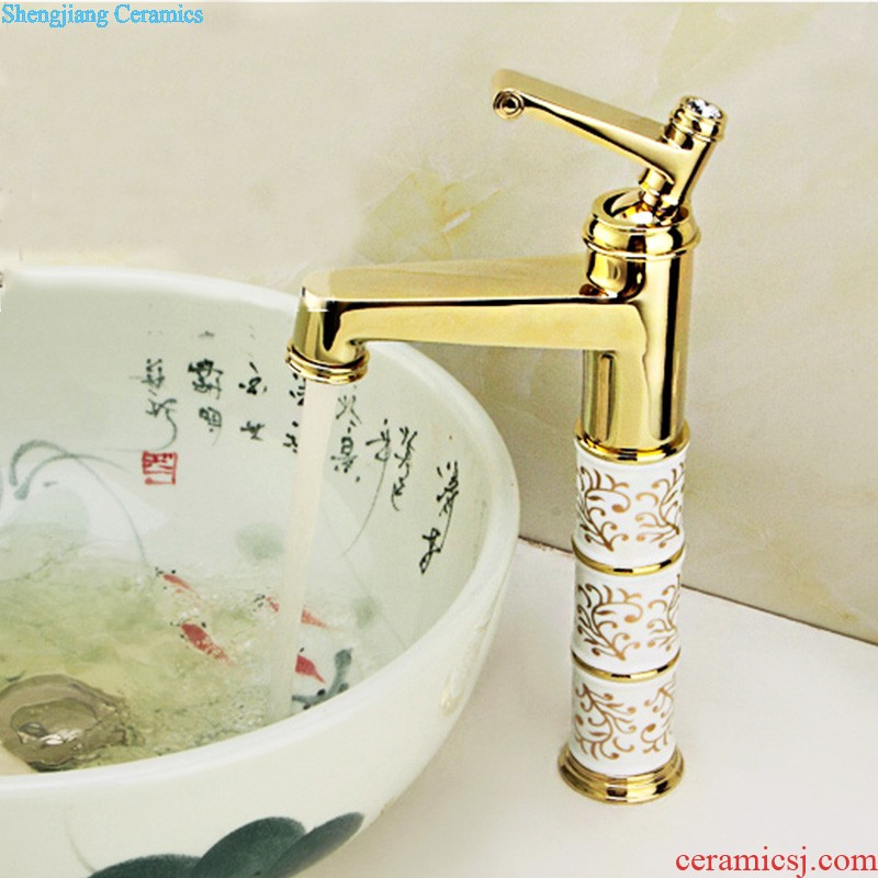 Gold cellnique pillar basin ceramic sanitary ware lavatory washbasins one-piece toilet floor balcony art basin