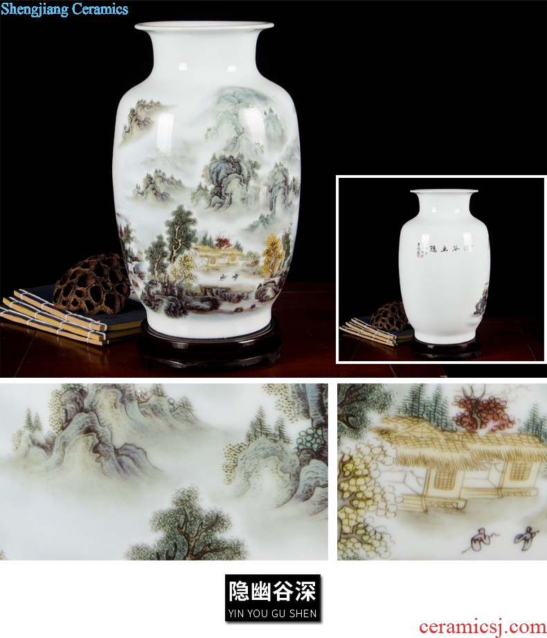 Jingdezhen ceramics lad peach thin foetus vases, flower arranging furnishing articles furnishing articles home sitting room adornment rich ancient frame