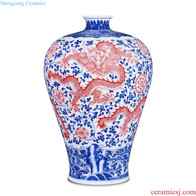 Jingdezhen ceramics archaize paint wrap branch lotus f barrels and vase of the sitting room porch decoration of new Chinese style furnishing articles