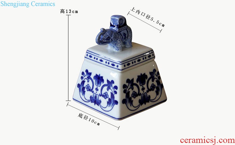 | jingdezhen blue and white ceramics/rain tong household contracted round ceramic pot furnishing articles Household adornment ornament