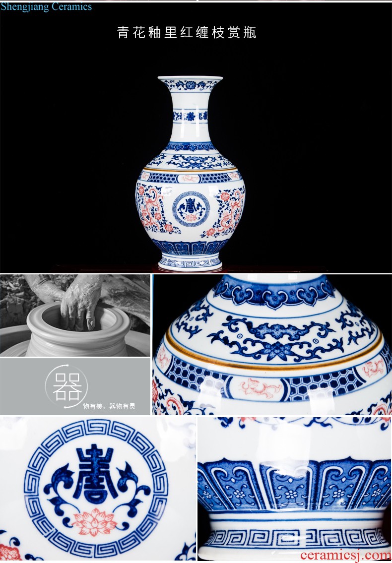 Hg23 jingdezhen ceramics water point pen container four treasures of the study room home desk of peach blossom decoration indoor furnishing articles