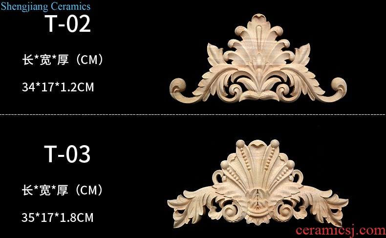 Dongyang woodcarving of european-style solid wood small Angle flower furniture accessory small flower wafer decals Chinese cupboard door decoration