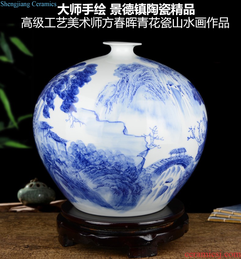 Jingdezhen ceramics archaize general pot vase model living room household soft adornment is placed large Chinese style