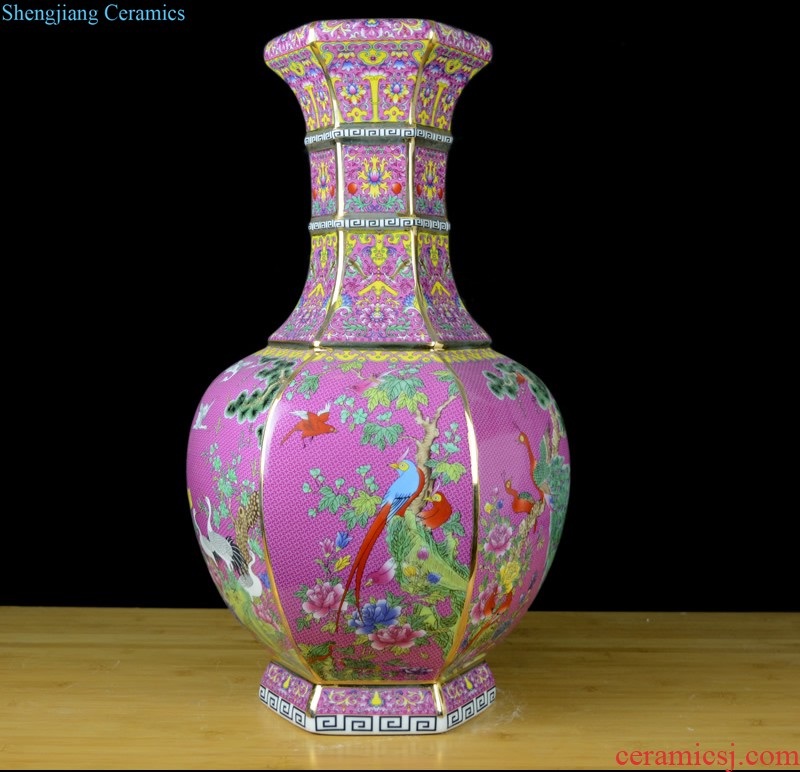 Cixin qiu - yun jingdezhen ceramics celebrity hand-painted powder enamel vase boutique sitting room home rich ancient frame adornment furnishing articles