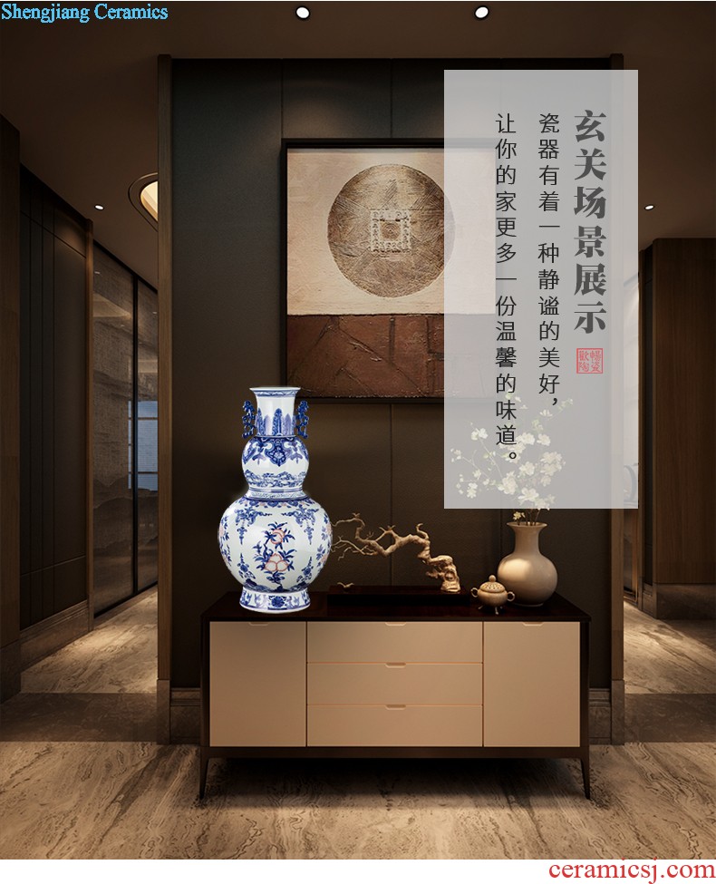 Famous master of jingdezhen ceramics hand-painted vases, flower arranging is lotus rhyme Chinese style household adornment furnishing articles