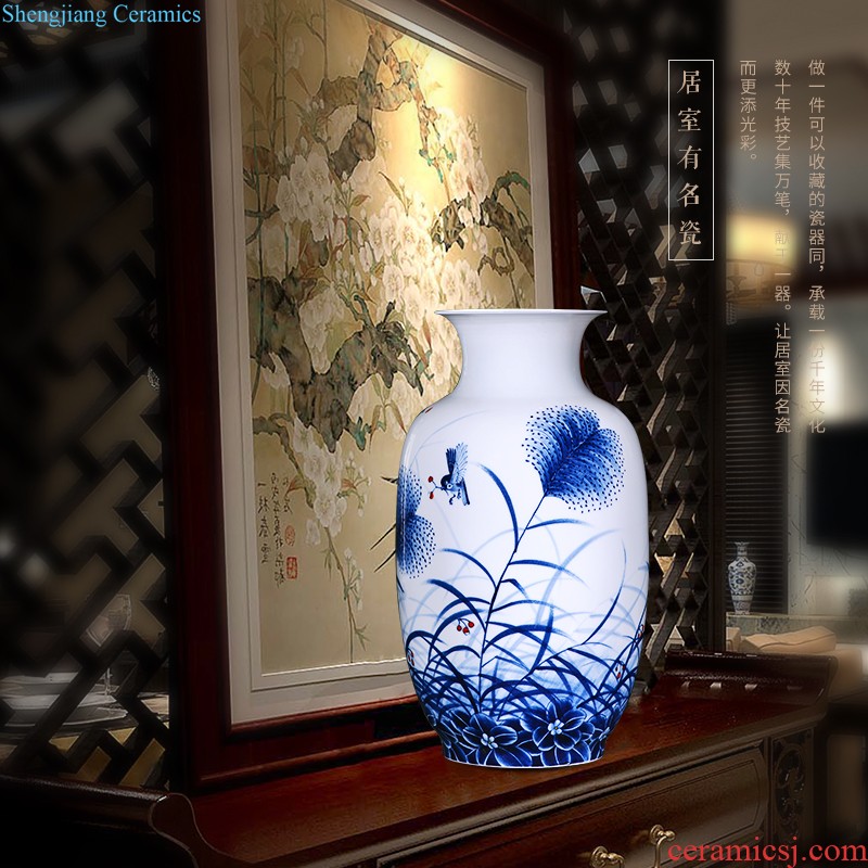 Jingdezhen ceramics hand-painted gift porcelain vase furnishing articles new Chinese style living room TV ark home flower adornment