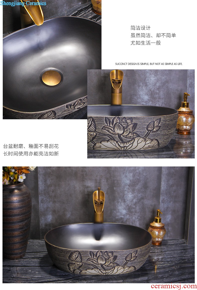 Koh larn tile neat package mail archaize of jingdezhen ceramic art basin of the basin that wash a face lavatory basin A067 on stage