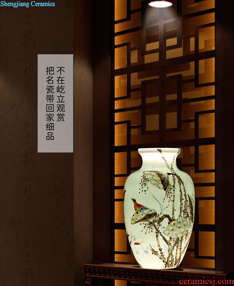 Jingdezhen ceramic vases, master of Chinese modern hand-painted thin foetus and exquisite home sitting room porch decoration furnishing articles