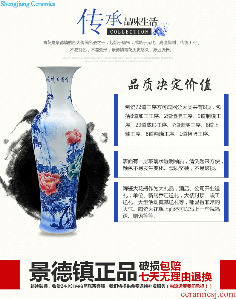 Jingdezhen ceramics of large Chinese style antique hand-painted imitation Ming blue and white porcelain vase sitting room adornment high furnishing articles