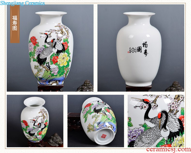 Famous jingdezhen ceramics powder enamel vase flower arranging place Chinese style household living room TV cabinet decoration process