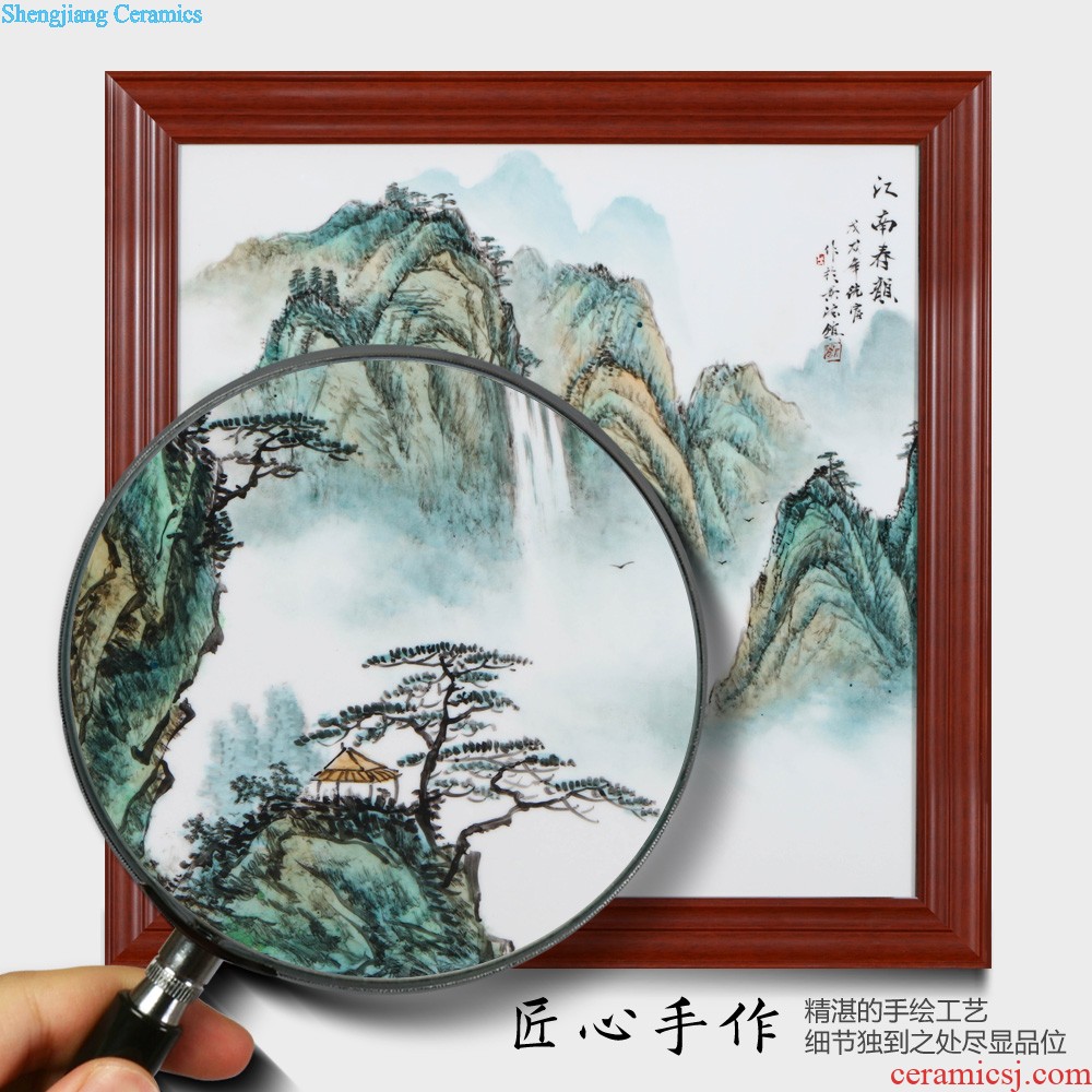 Jingdezhen ceramics Lrene autumn breeze adornment porcelain plate painting murals Household crafts are sitting room