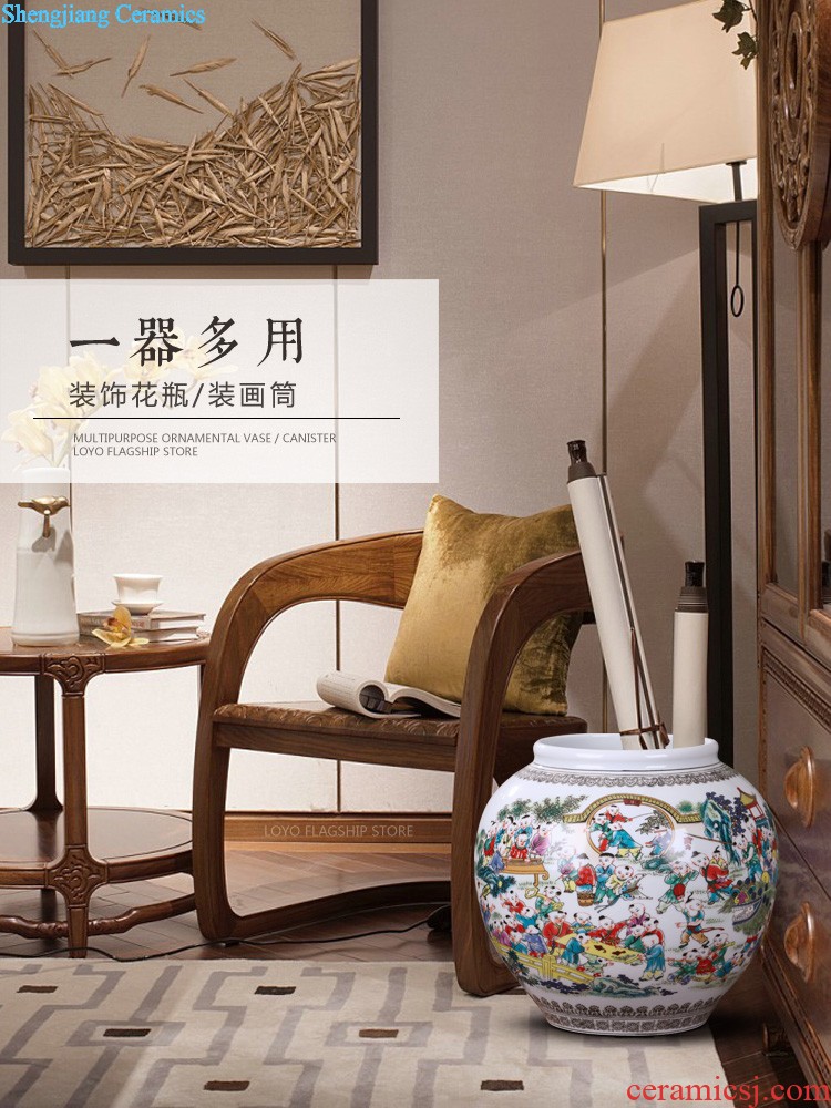 Jingdezhen ceramics vases, flower arranging modern Chinese style household furnishing articles crystal glaze handicraft sitting room wine accessories