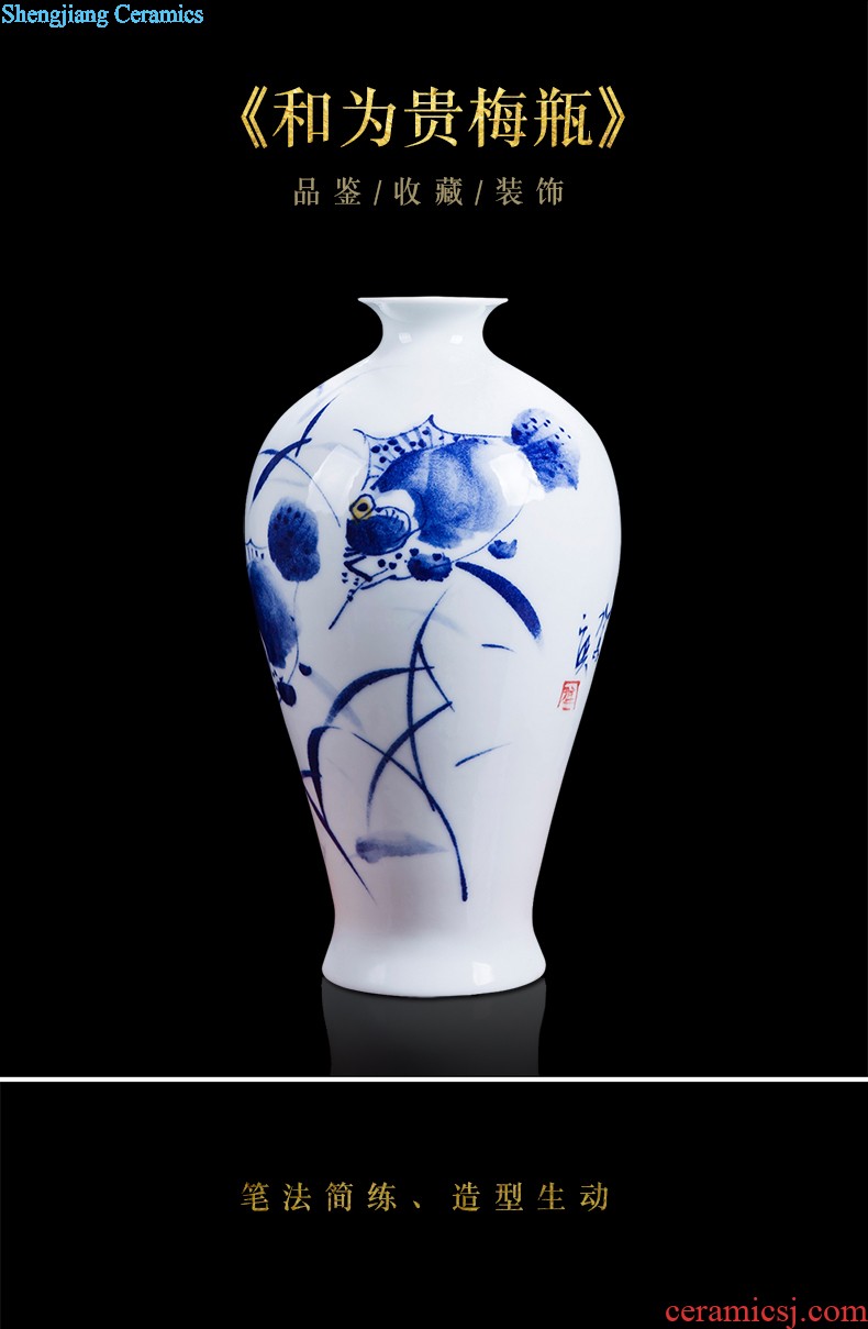 Jingdezhen ceramics hand-painted color ink every year more than the French vase hotel family sitting room adornment is placed