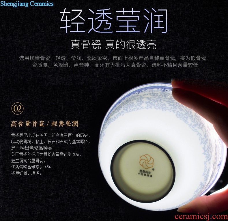 inky Jingdezhen ceramic tableware dishes suit 56 of the head of household bone bowls dish bowl chopsticks Chinese style