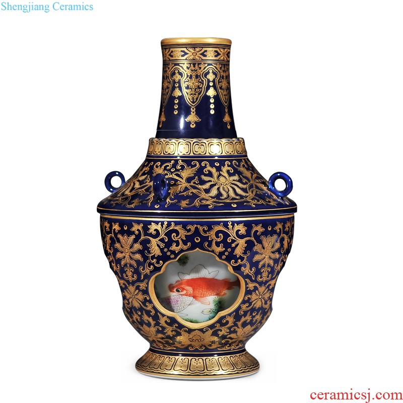 Jingdezhen imperial kiln chinaware imitation qing qianlong pastel the eight immortals birthday grain lantern sitting room adornment home furnishing articles