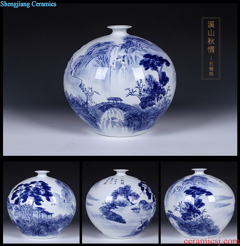 Jingdezhen ceramics Shadow blue variable color glaze vase flowers Fashion contracted home sitting room adornment is placed