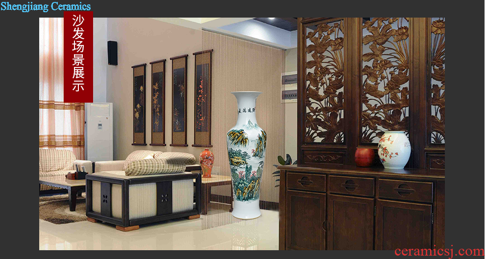 Jingdezhen ceramics vase famous master hand draw the sitting room of Chinese style household wine cabinet office furnishing articles ornament